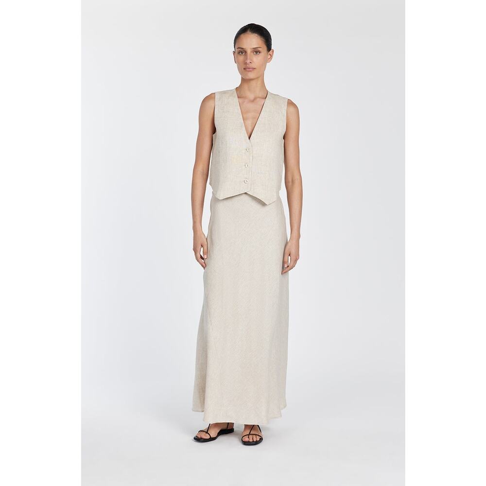 Dissh Banks Linen Vest - 4 - Natural - Picture 1 of 5